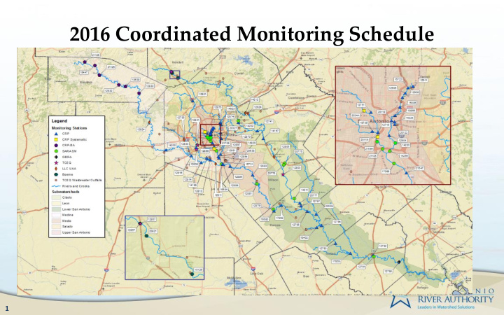 2016 coordinated monitoring schedule