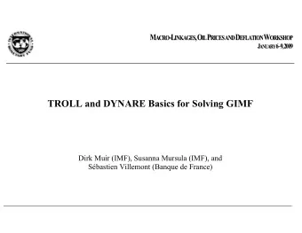Dirk Muir (IMF), Susanna Mursula (IMF), and  Sbastien Villemont (Banque de France)  TROLL and