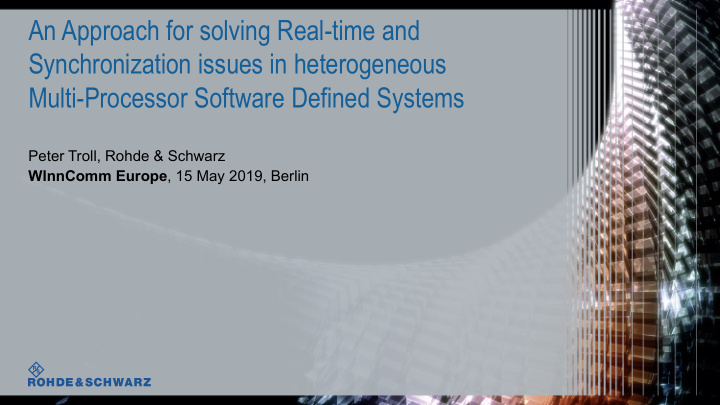 an approach for solving real time and synchronization