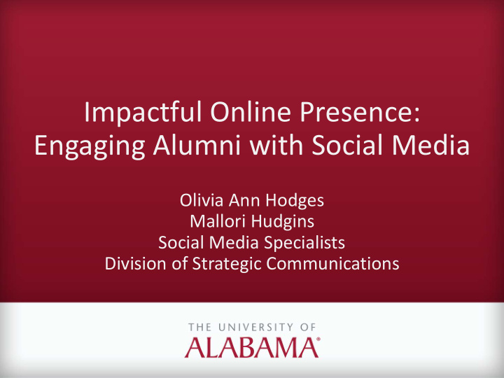 impactful online presence engaging alumni with social