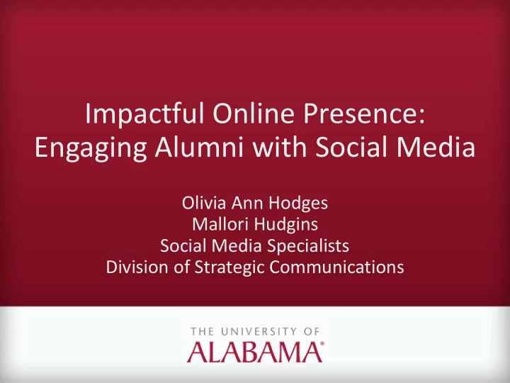 impactful online presence engaging alumni with social