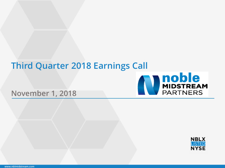 third quarter 2018 earnings call