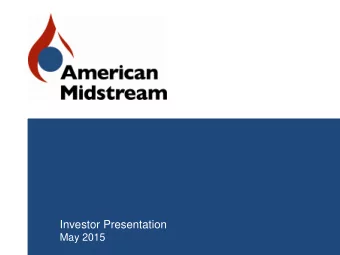 Investor Presentation  May 2015  Cautionary Statement  This presentation includes forward-looking