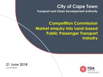 City of Cape Town  Transport and Urban Development Authority  Competition Commission  Market