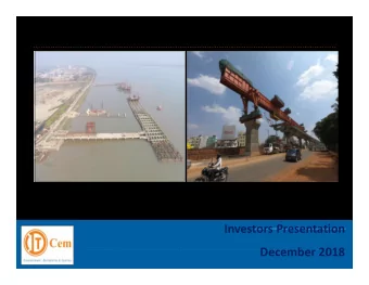 Investors Presentation  December 2018  Page 1  Contents  Executive Summary  Corporate Profile &amp;
