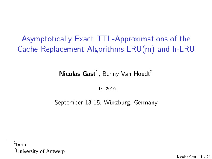 asymptotically exact ttl approximations of the cache