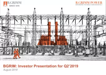BGRIM: Investor Presentation for Q22019  August 2019  Agenda  4  HIGHLIGHTS  BGRIM UPDATE