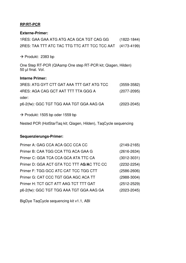 rp rt pcr externe primer 1res gaa gaa atg atg aca gca tgt