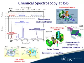 Chemical Spectroscopy at ISIS  High energy (Compt  pton)  n)  Timescales [sec] -7 to  1x10  -11