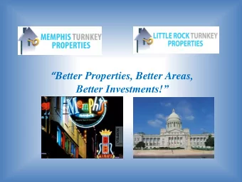 Better Investments!  CB Properties of Memphis, LLC  Property Management  In House Property