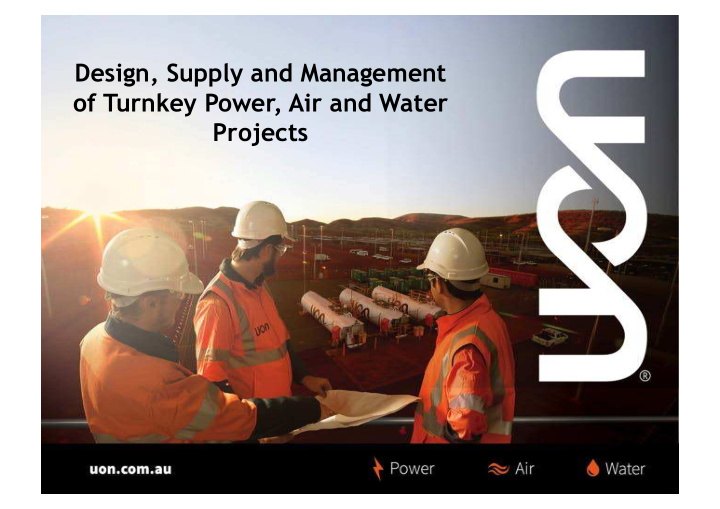 design supply and management of turnkey power air and