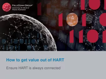 How to get value out of HART  Ensure HART is always connected  Topics Covered  Background