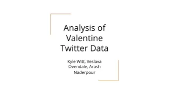 Analysis of  Valentine  Twitter Data  Kyle Witt, Veslava  Ovendale, Arash Naderpour  Introduction