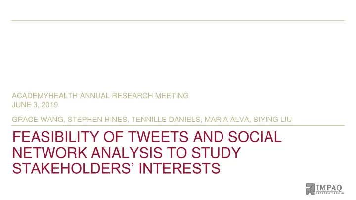 network analysis to study