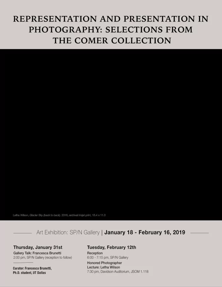 representation and presentation in photography selections