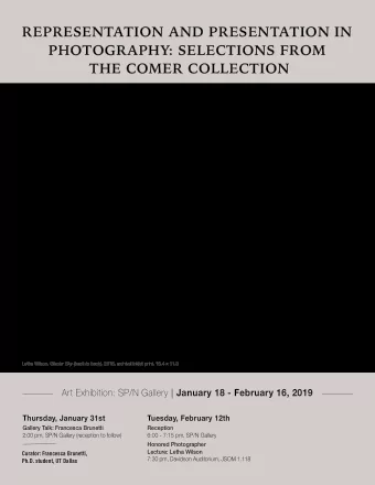 REPRESENTATION AND PRESENTATION IN  PHOTOGRAPHY: SELECTIONS FROM  THE COMER COLLECTION  icon.
