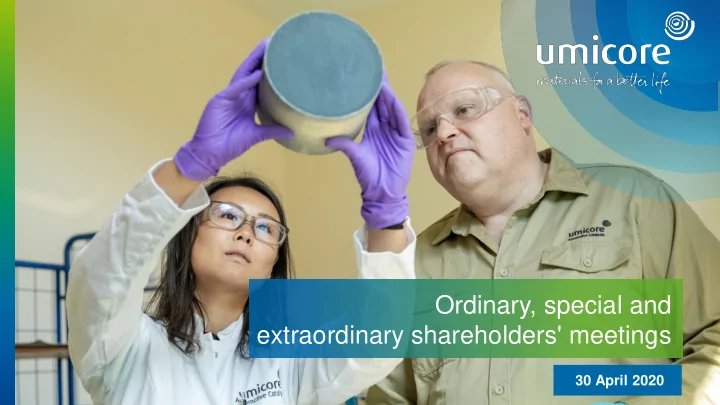 ordinary special and extraordinary shareholders meetings