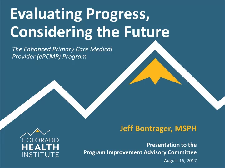 evaluating progress considering the future