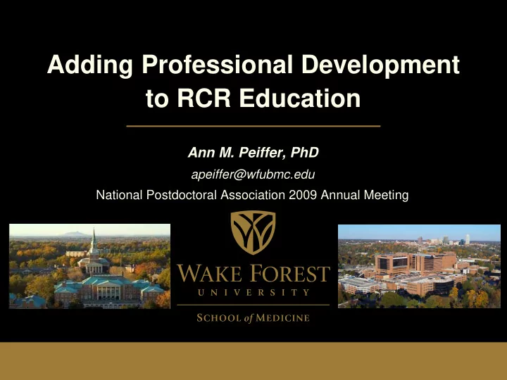 adding professional development to rcr education