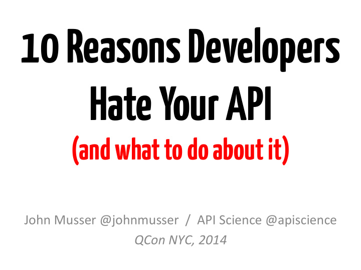 10 reasons developers