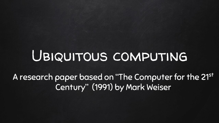 ubiquitous computing