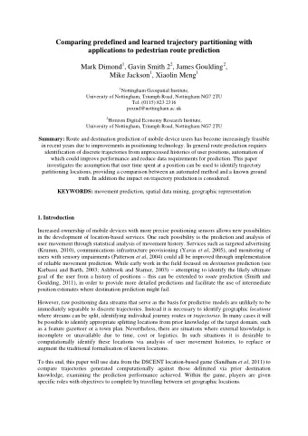 Comparing predefined and learned trajectory partitioning with  applications to pedestrian route