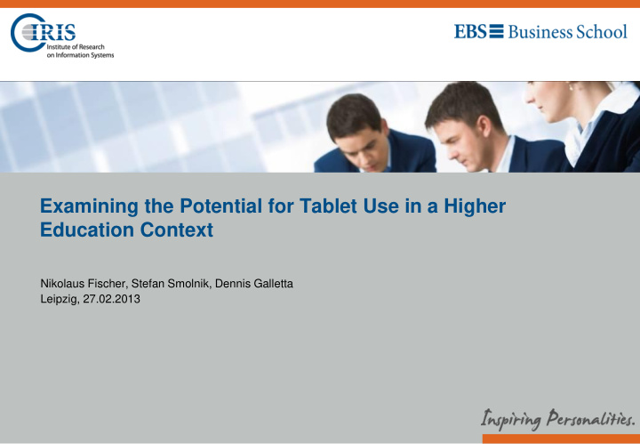 examining the potential for tablet use in a higher