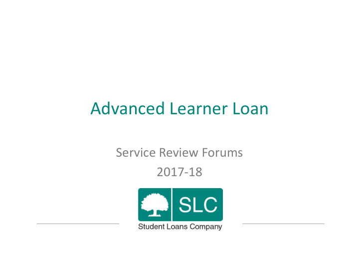 advanced learner loan