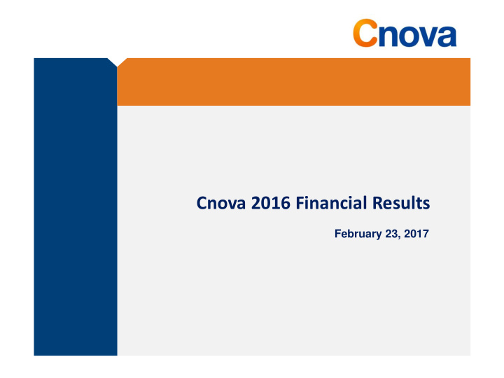 cnova 2016 financial results