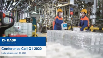 Conference Call Q1 2020  Ludwigshafen, April 30, 2020  BASF stands by progressive dividend policy