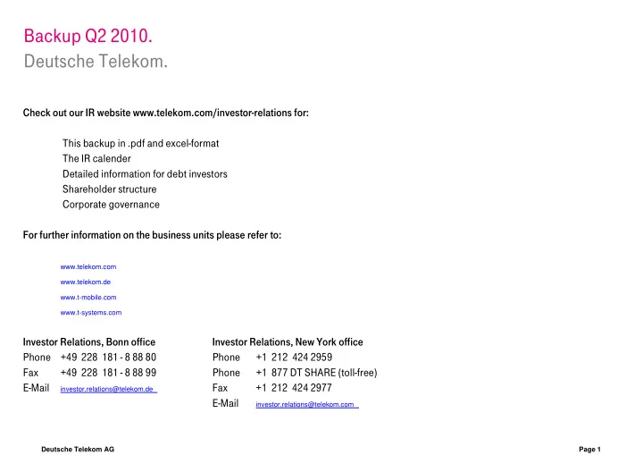 backup q2 2010 deutsche telekom
