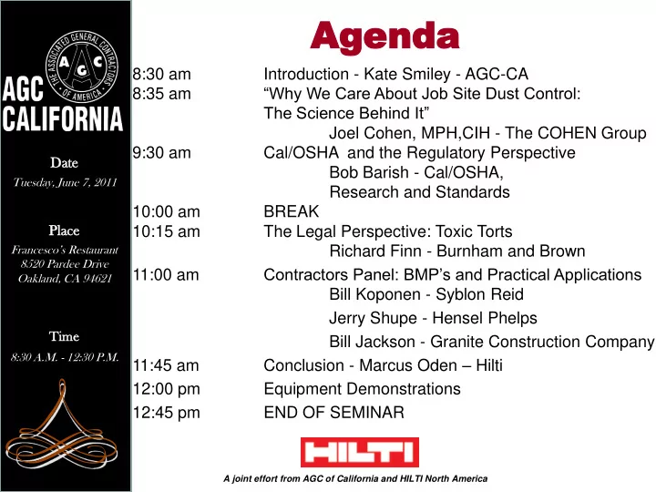 agenda agenda