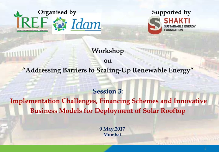 workshop on addressing barriers to scaling up renewable