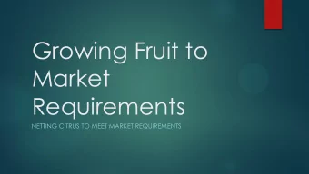 Growing Fruit to  Market  Requirements  NETTING CITRUS TO MEET MARKET REQUIREMENTS  What was the
