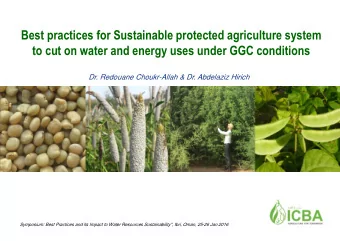 Dr. Redouane Choukr-Allah &amp; Dr. Abdelaziz Hirich  Symposium: Best Practices and its Impact to