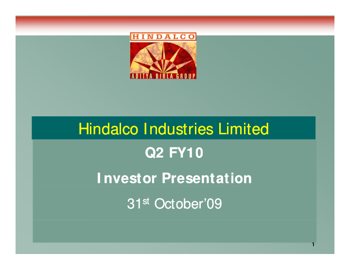 hindalco industries limited hindalco industries limited