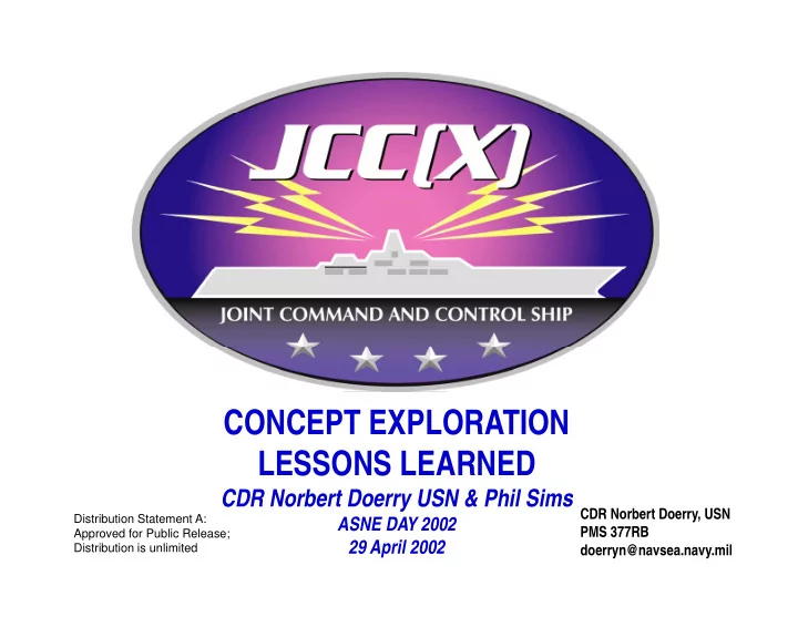 concept exploration concept exploration lessons learned