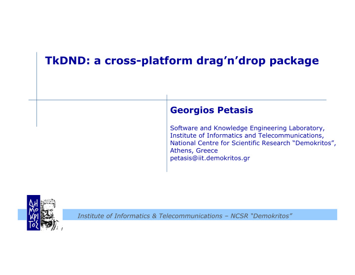 tkdnd a cross platform drag n drop package