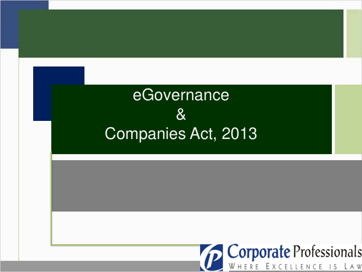 egovernance companies act 2013 agenda