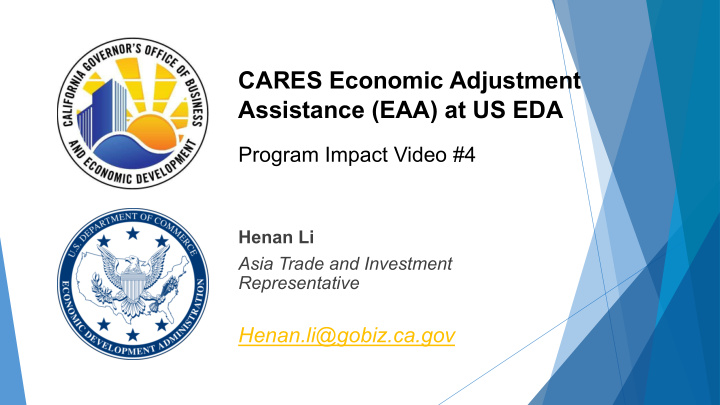 cares economic adjustment assistance eaa at us eda