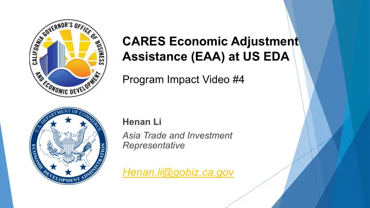 cares economic adjustment assistance eaa at us eda