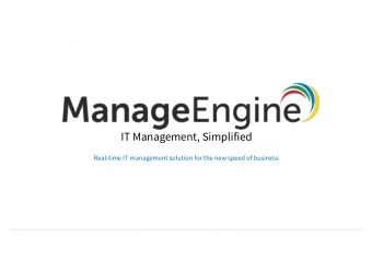 IT Management, Simplified  Real-time IT management solution for the new speed of business