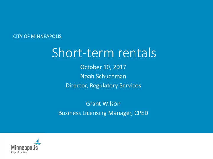 short term rentals