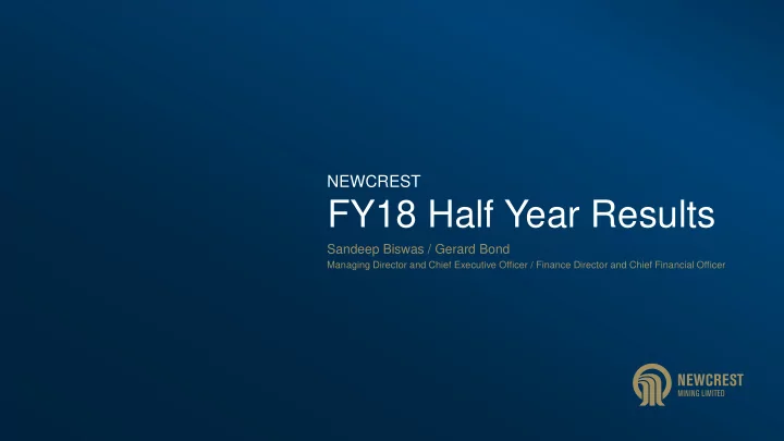fy18 half year results