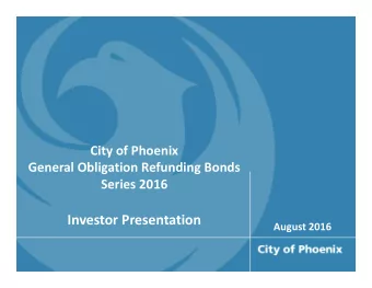 Investor Presentation August 2016  Disclaimer  Certain statements included or incorporated by