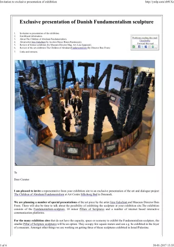 1.       Invitation to presentation of the exhibition  2.       Enrollment information.  Problems