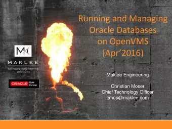 Running and Managing  Oracle Databases  on OpenVMS (Apr  2016)  Maklee Engineering  Christian