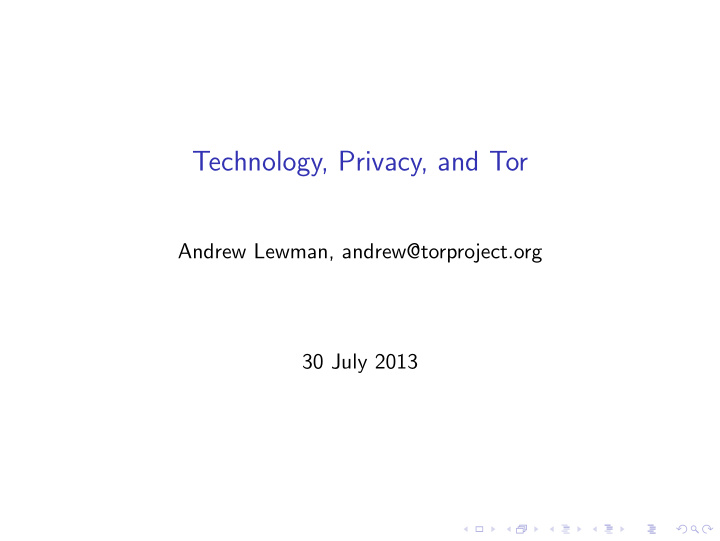 technology privacy and tor