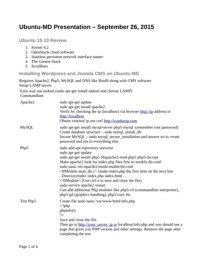 ubuntu md presentation september 26 2015