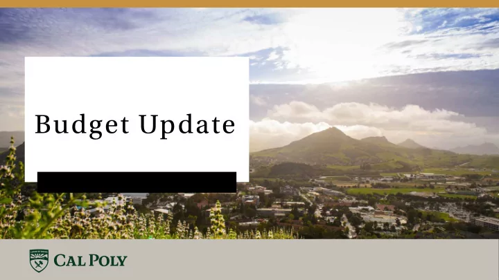 budget update agenda